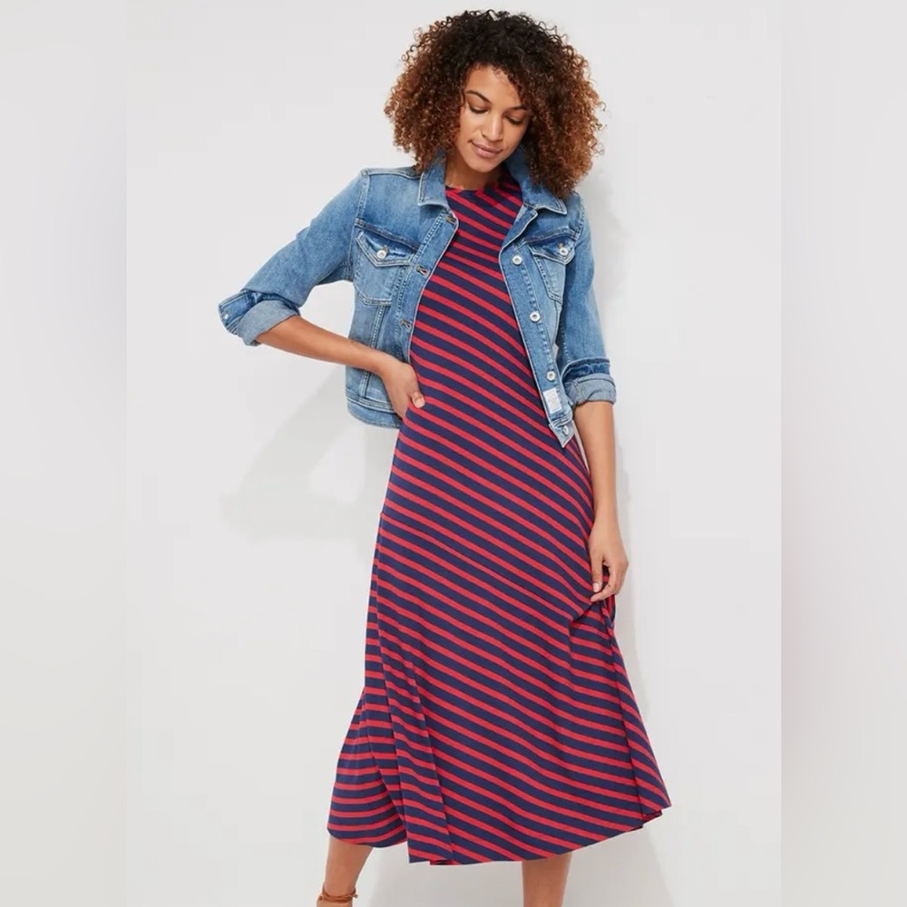 Vineyard Vines Red and Black Striped Maxi Dress